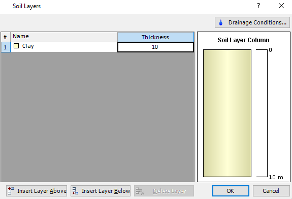 Soil Layers dialog